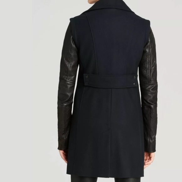 Andrew Marc x Richard Chai coat with leather slvs - Picture 2 of 8